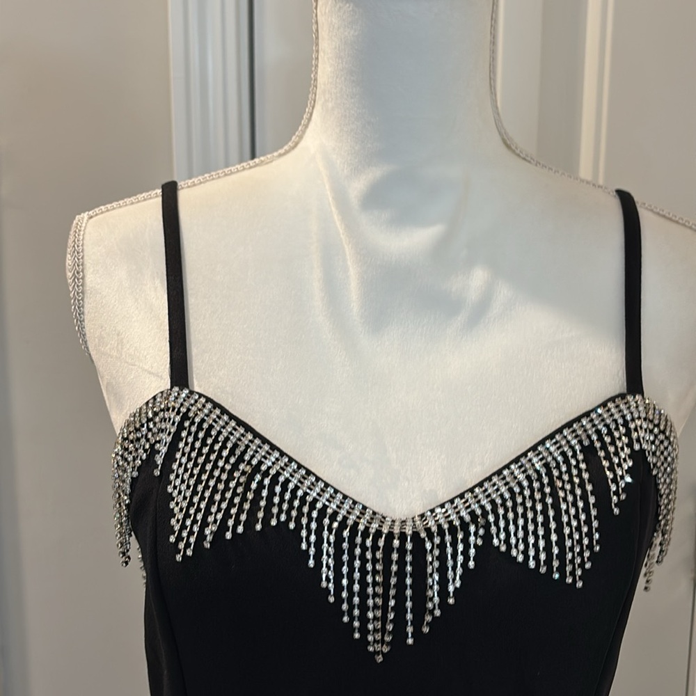 Planet Gold Black and Silver Mini Dress Size Large